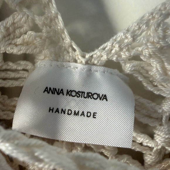 ANNA KOSTUROVA Seaside crochet cotton polo dress‎ handmade mini size XXS - Picture 4 of 6